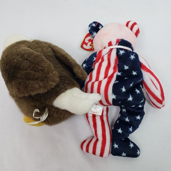 ty Beanie Baby 9" Spangle the Bear & Freedom the Eagle Patriot NEW WITH TAGS!!! - Picture 5 of 5